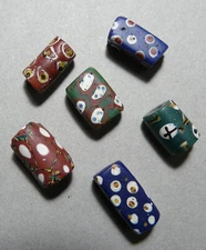 VINTAGE_LOT OF AFRICAN TRADE BEADS_(6) COUNT_VENETIAN MILLEFIORI_#050