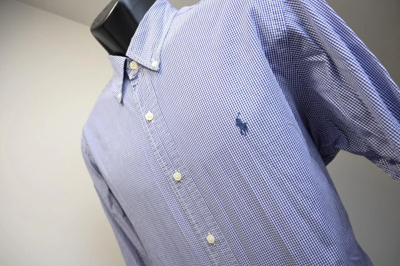 Polo Ralph Lauren Dress Shirt Classic Long Sleeve Plaid Mens Size 16 34/35 Large