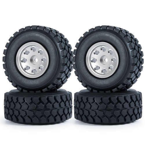 4PCS Metal Wheel Rims Rubber Tires Upgrade for RC Axial 1/24 SCX24 Crawler Car - Picture 29 of 33