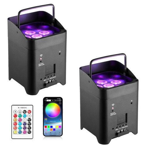 2 Piezas 108W RGBWA Par Luz de Escenario LED DMX DJ Disco Fiesta Iluminación Haz Luces de Lavado - Imagen 2 de 12
