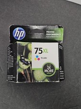 HP High Yield 75 XL Tri-Color Ink Cartridge Sealed Box CB338WN New Exp 08/2013