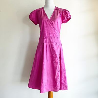 calypso silk wrap dress Calypso St. Barth Julia Silk Wrap Dress Sz XS Tan Almond V-Neck Sash Preppy Chic