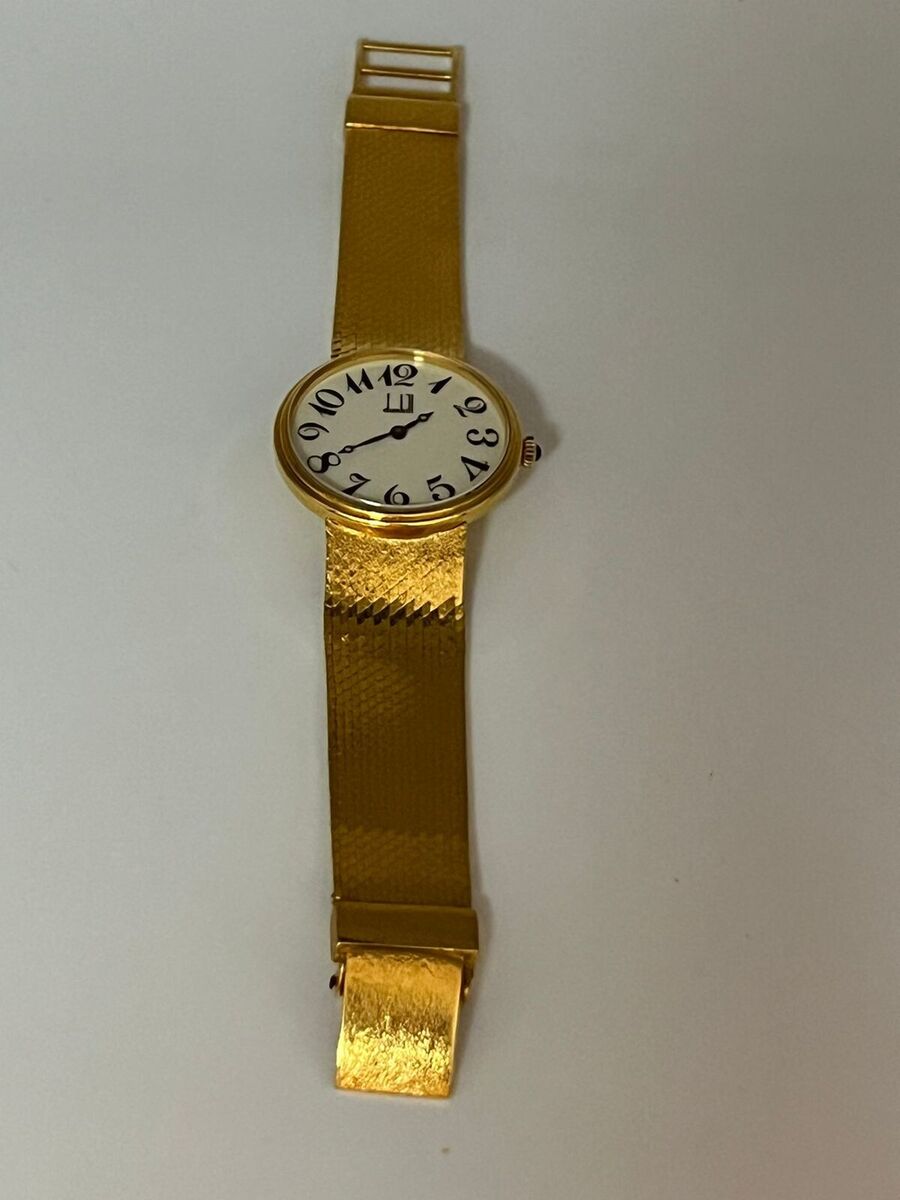 VINTAGE SILVER GILT Gold Plated DUNHILL WRISTWATCH, WITH VINTAGE SILVER GILT Gold Plated DUNHILL WRISTWATCH, WITH