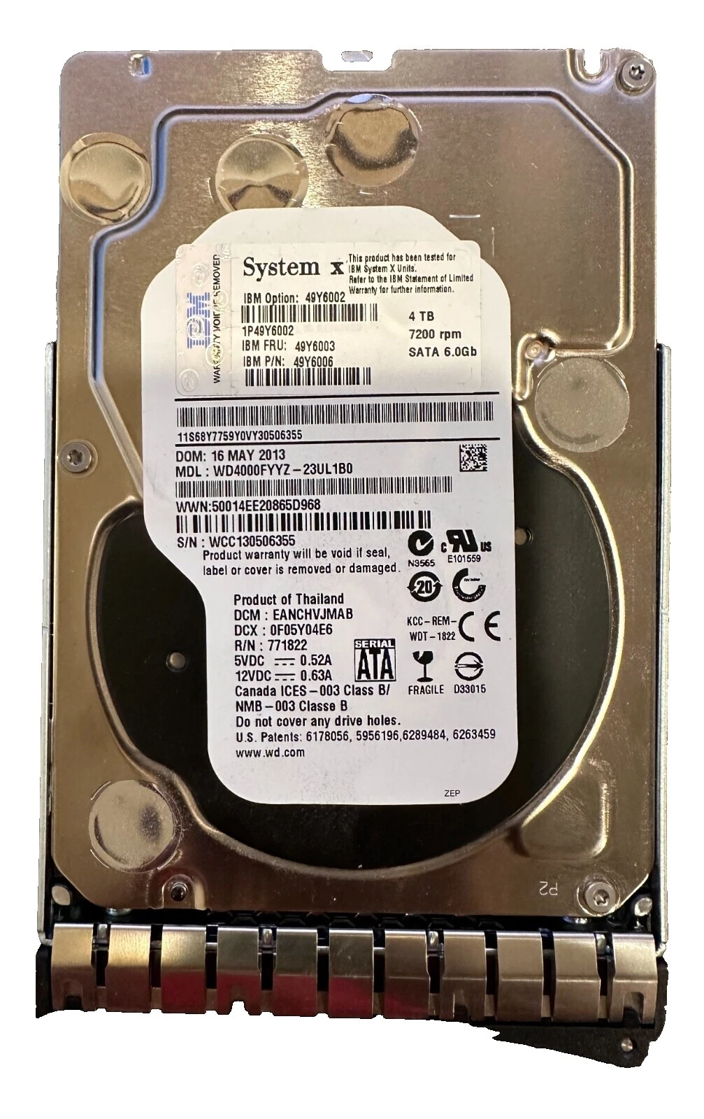 IBM SATA III Internal Hard Disk Drives Hot Swap