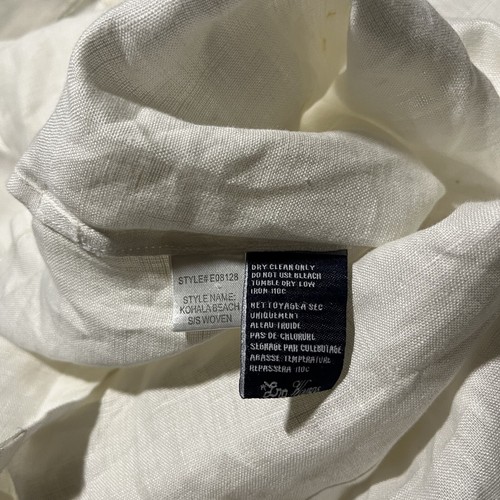 Vtg LRG Lifted Research Group Shirt Mens 3XL White Linen Short Sleeve Beach - Picture 7 of 10