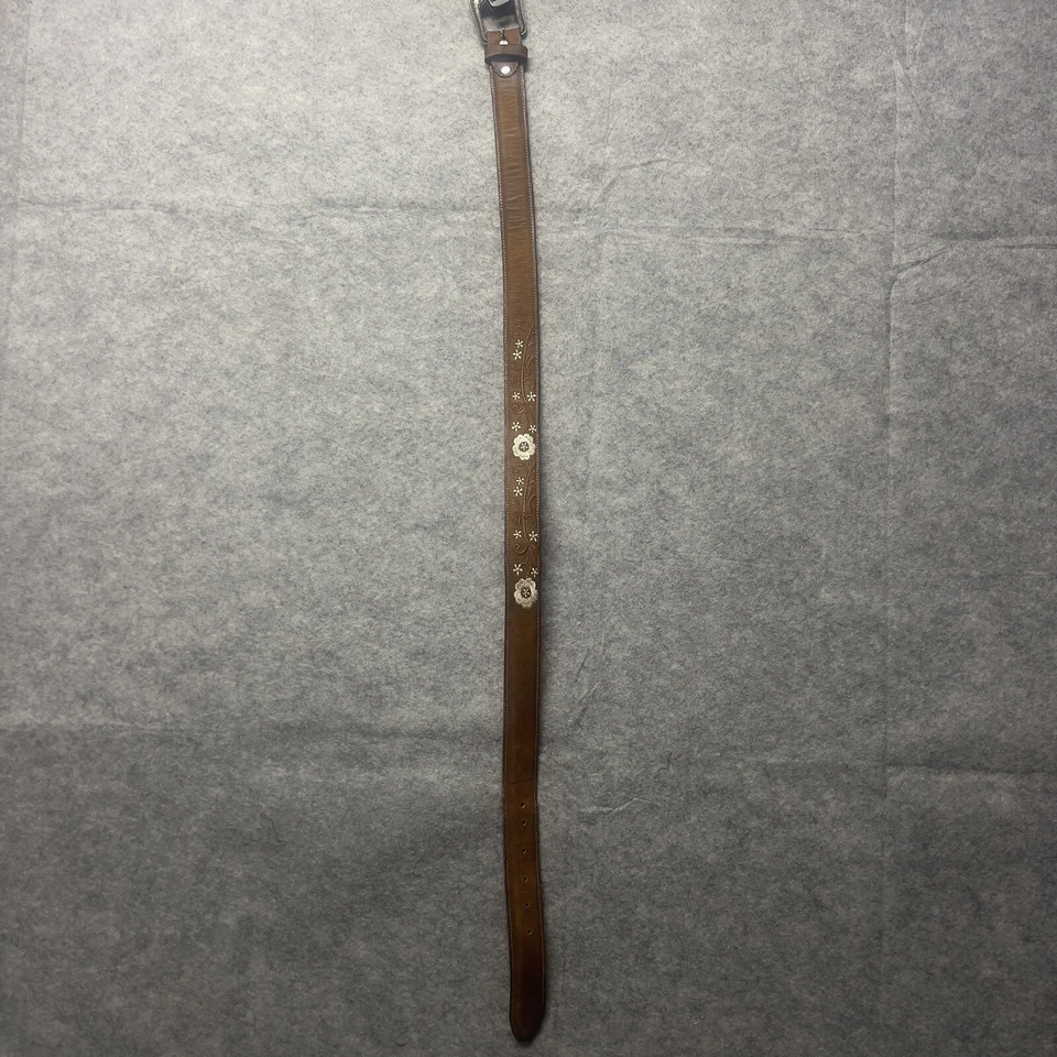 Cinturón Botas La Sierra Unisex Talla 38 Marrón Floral Bordado Foto 4 de 4