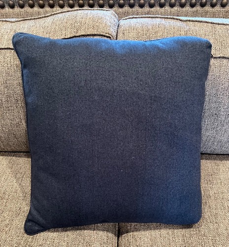 Linen Textured Pillow Cover Solid Blue / Blue Checked 19x 21 - Picture 6 of 9