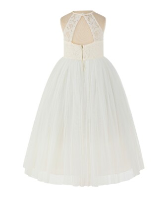 Halter Flower Girl Dress Lace Back Dress Princess Dress Wedding Bridesmaid Dress
