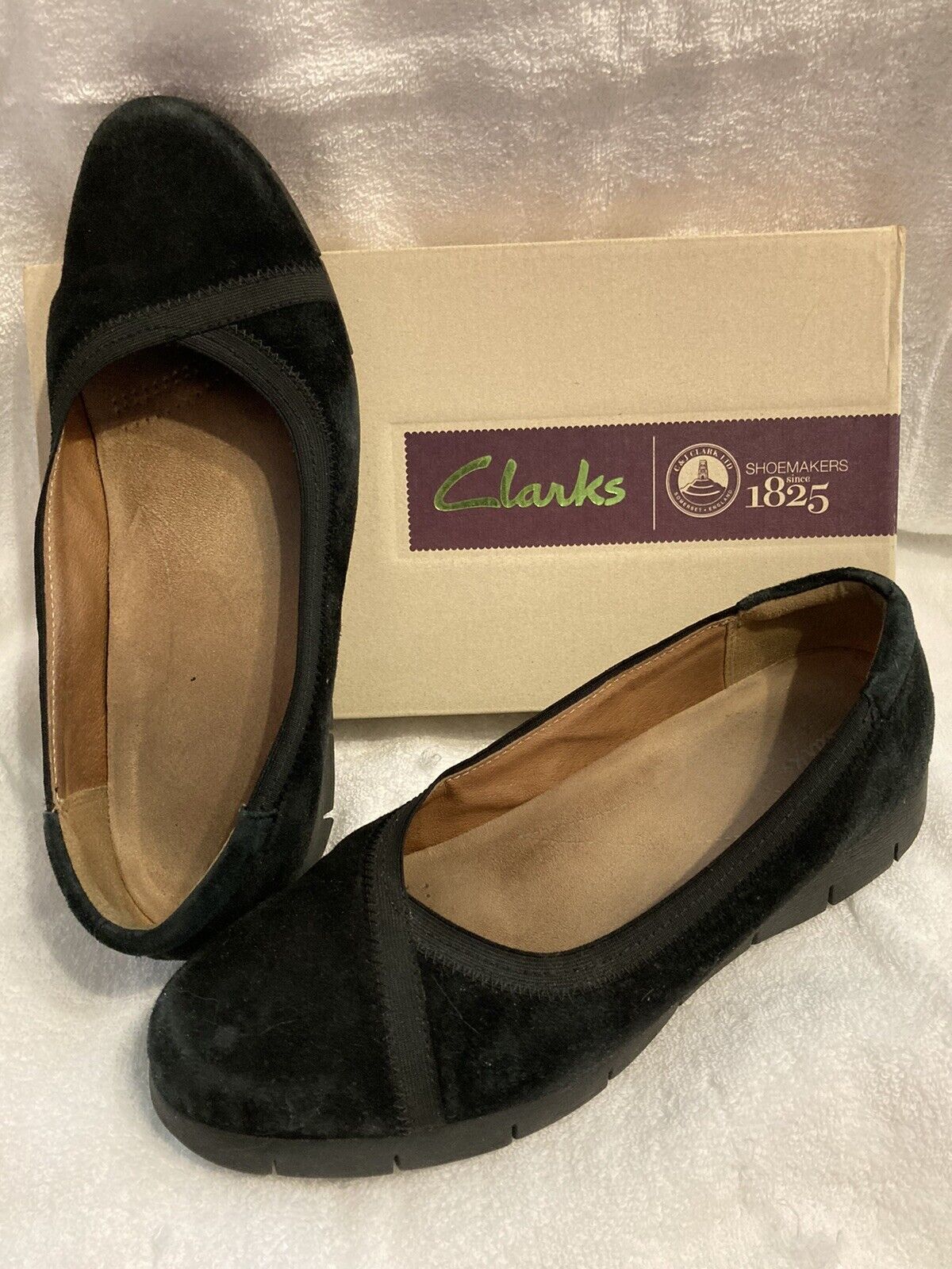 importante público Redada Clarks Daelyn Hill Women's Casual Black Suede Slip On Wedge Flats Size 9M  EUC | eBay
