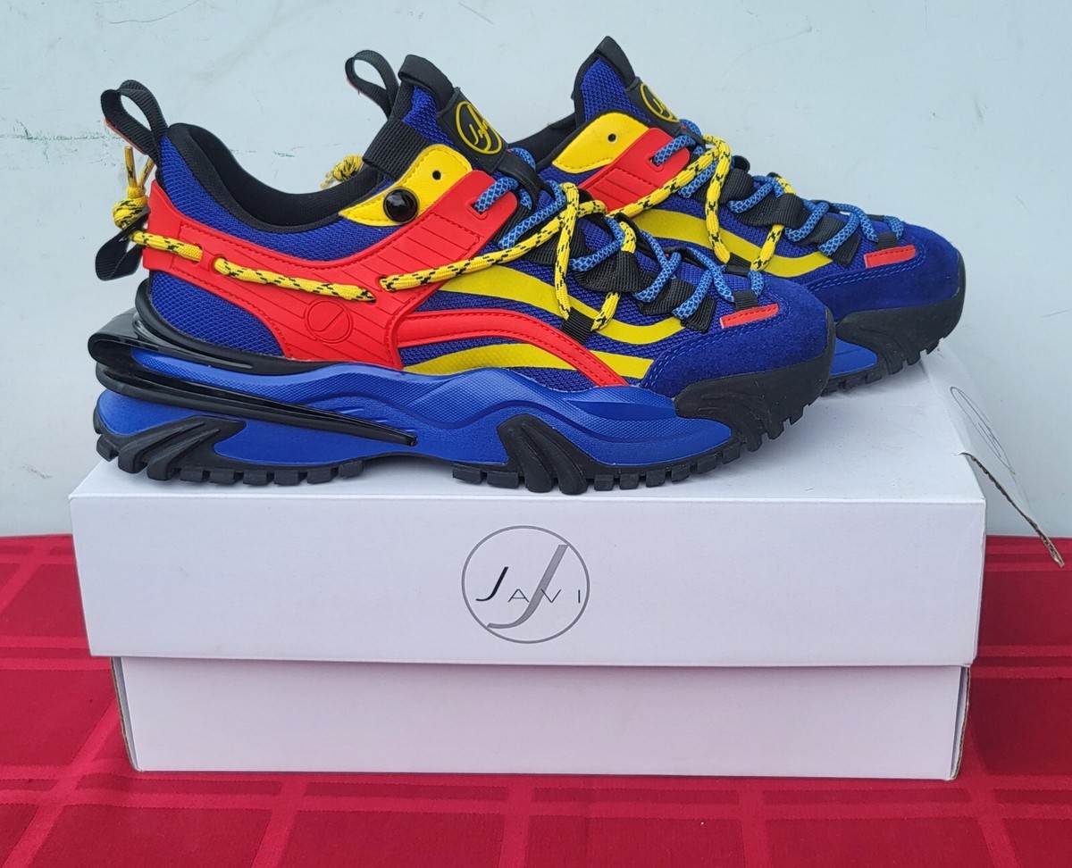 Men's Javi Dominance Sneakers (Blue / Red / Yellow / Black) - Size