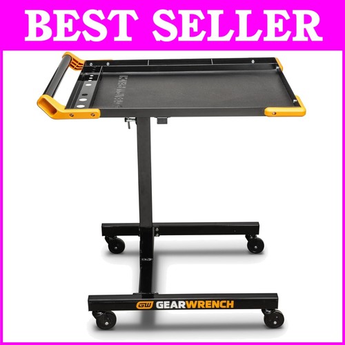 Durable Mobile Work Table 35-48" Height Adjustable with Easy Mobility Design