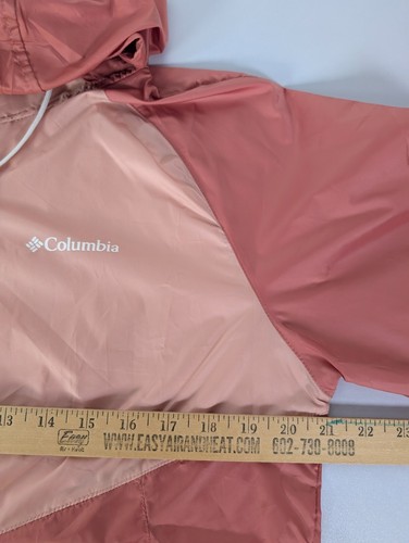 Columbia Jacket Women Medium Colorblock Pink Windbreaker Hooded Full Zip Pockets - Picture 10 of 12