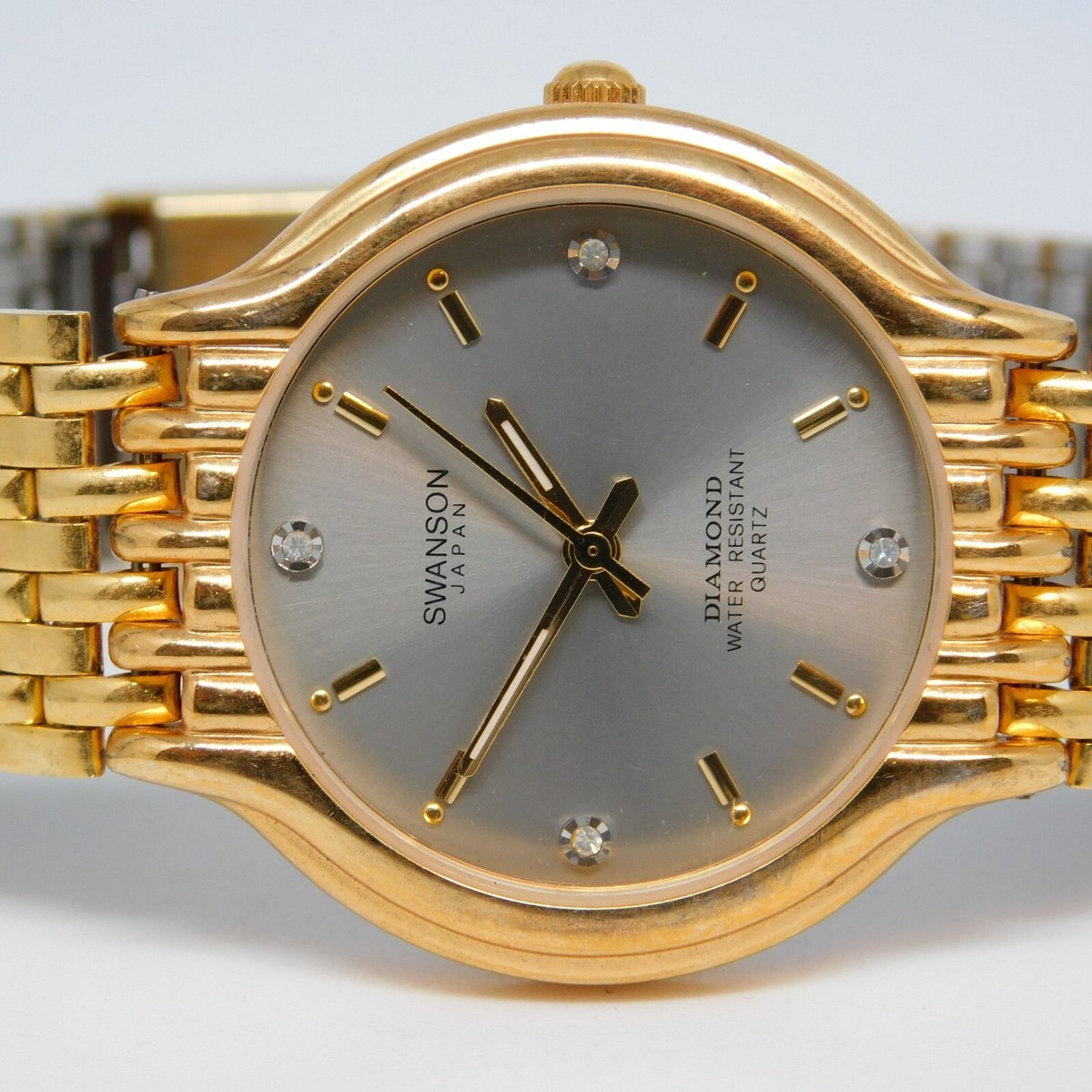 SWANSON Diamond 5Y23-8A60 Quartz Analog Men's Watch Sz. 7 1/2