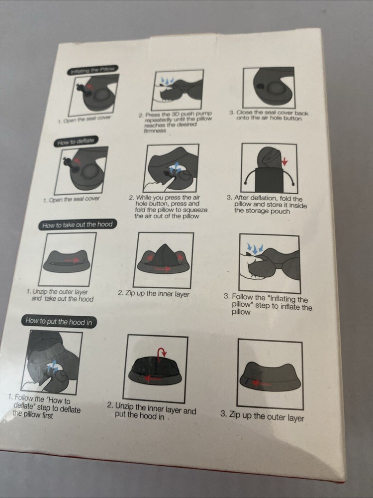 Inflatable Travel Pillow Set with Neck Support by Travel Mall