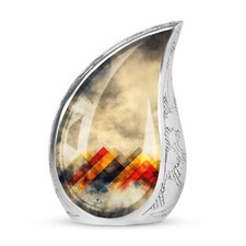 Rustic Diamond Tapestry Cremation Urn - Tiny Urn For Human Ashes - Urn For Ashes