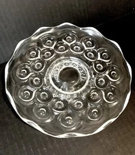 Vtg L E Smith Moon & Stars Footed Scalloped Tid Bit Tray Round  7"
