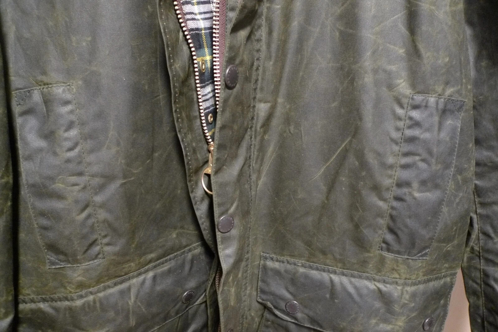 BARBOUR- A200 BORDER WAX COTTON JACKET - SAGE - MADE @ UK - EXCELLENT - 48 image 14