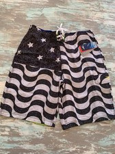 32 Speedo Men's Black White New Lined Swim Trunks 4 Way Stretch 10" Inseam