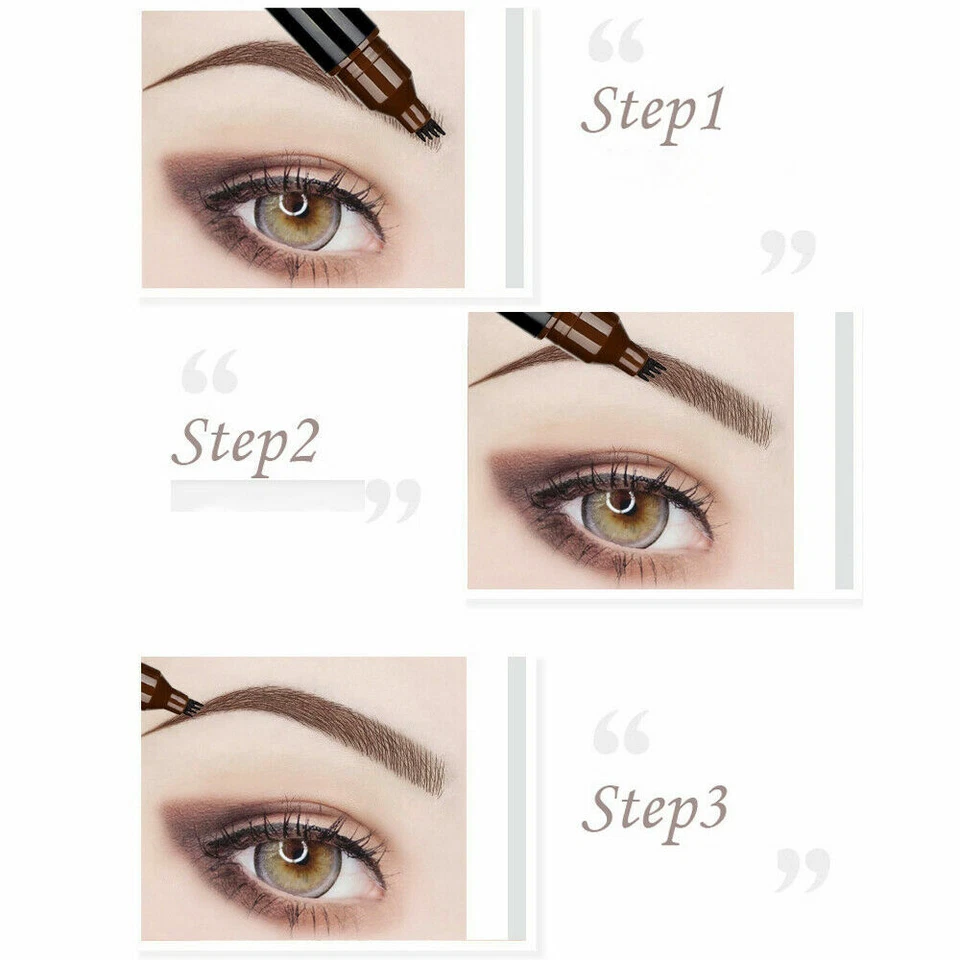 2-In-1 Microblading Tattoo Eyebrow Eyeliner Waterproof Fork Tip Long Last Pencil - Image 3 of 4
