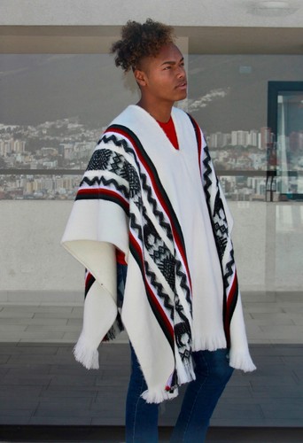 HAND WOVEN LLAMA WOOL MENS WOMENS UNISEX SOUTH AMERICAN PONCHO CAPE COAT  JACKET | eBay