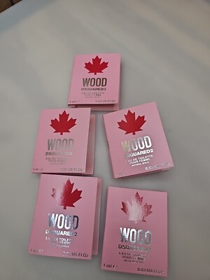 Wood Dsquared2  .03 oz 1 ml Spray Perfume Travel Sample LOT OF 5 NEW