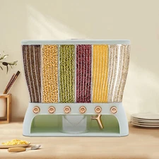 6 in 1 Sealed Rice Dispenser Kitchen Pantry Cereal Dry Grain Container For Beans