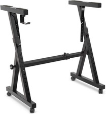 Heavy-Duty Portable Z Style Keyboard Stand with Adjustable Height  Locking Whee