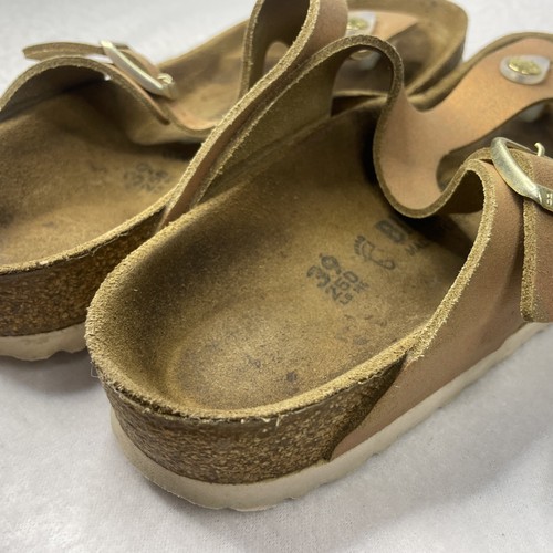 Birkenstock Gizeh 39 Suede Leather Washed Metallic Sea Copper - Picture 23 of 24