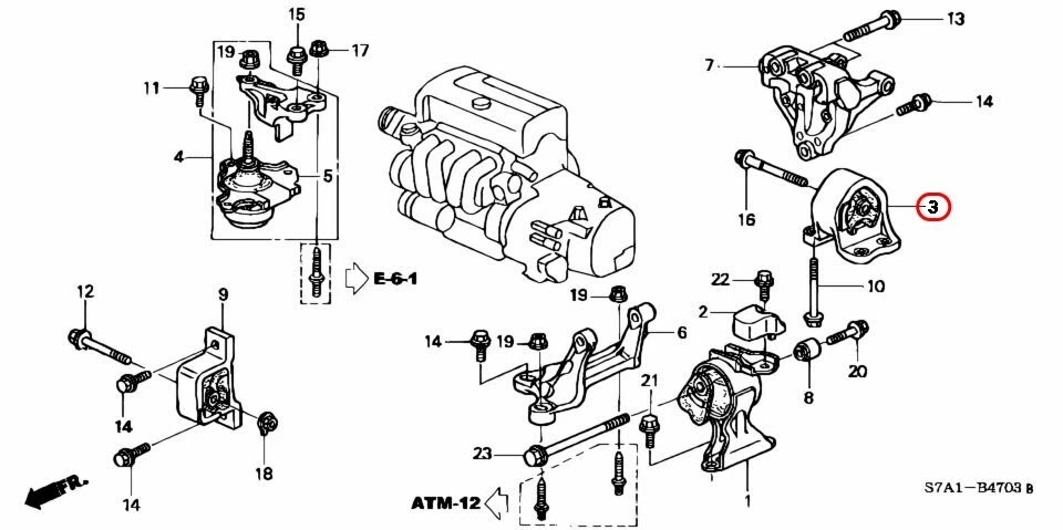 Honda Genuine CR-V Engine Mount Torque Strut Rear Element 50810-S7D-003 OEM - Image 3 of 4