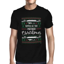 1Tee Mens Yippee Ki-Yay Mother Christmas T-Shirt