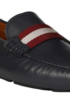 Bally Waltec Men\'s 6198385 Navy Blue Leather Loafer MSRP $620 men’s 12 Bally Waltec Men main image 4