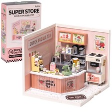 Rolife Super Creator Double Joy Bubble Tea Plastic DIY Mini 1:24 Dollhouse Gifts