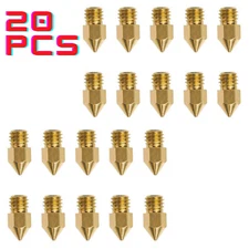 20-Pack MK8 0.4mm Extruder 3D Printer Nozzle For Creality CR10 Ender 3 Ender 5