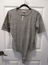 MADEWELL GRAY HEATHER S/S CREW NECK BODYSUIT SIZE XL NEW
