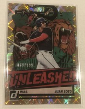 2021 Donruss Juan Soto UNLEASHED Insert SP #'ed 869/999 Nationals Foil Holo 