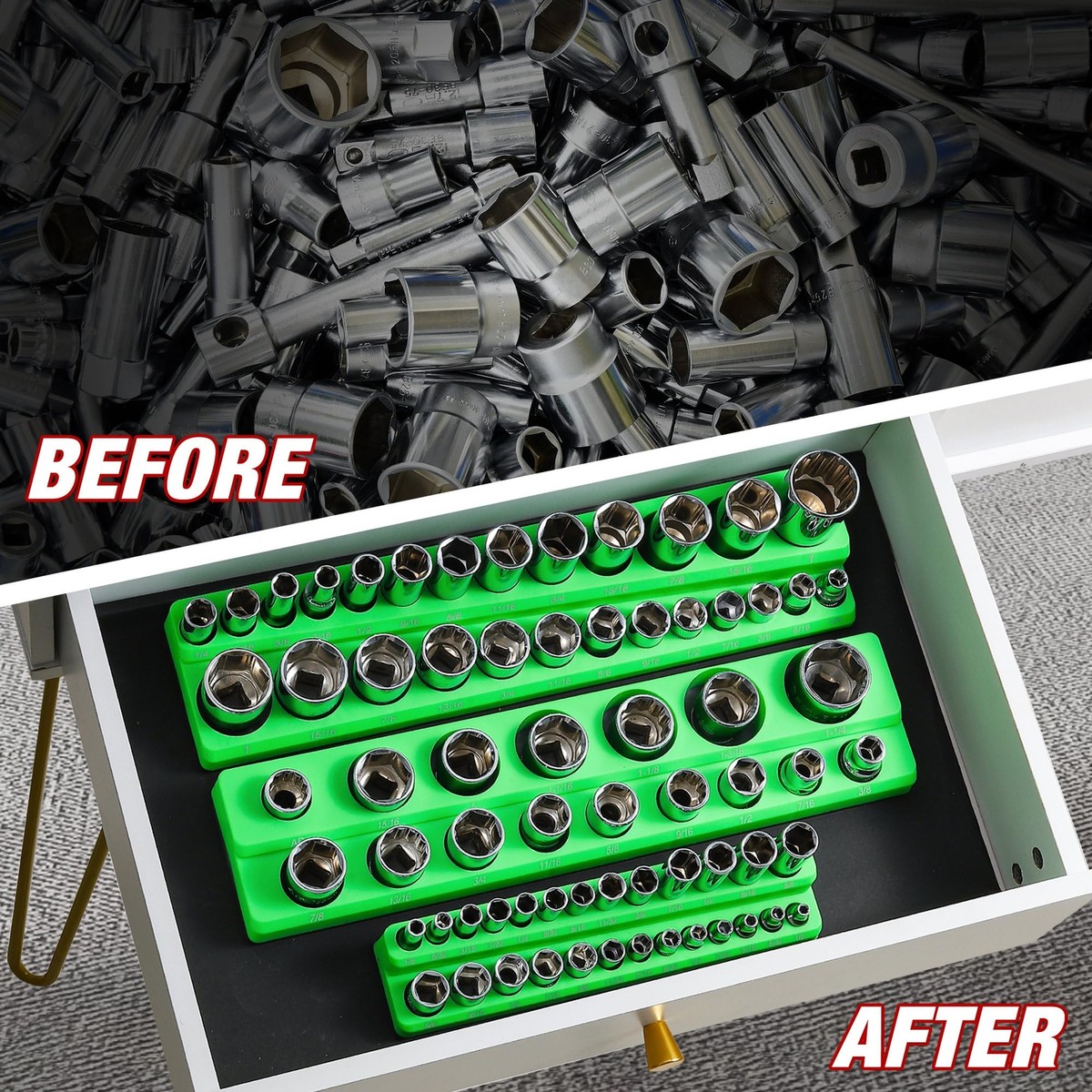 Reaページ 143slot Magnetic Socket Organizer 6pc Socket Tray Holders