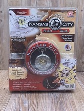 Kansas City Railroad Pocket Watch Limited Edition Timepiece 26" Chain Fob Quartz