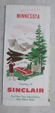 1955 Minnesota road map Sinclair gas oil Boundry Waters