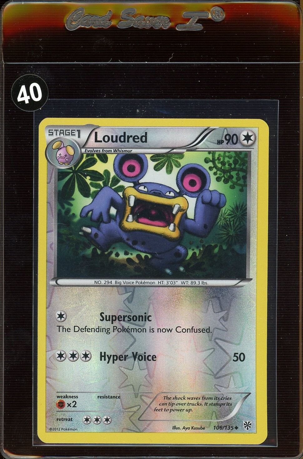 Pokemon - Loudred - 106/135 - Uncommon - Reverse Holo - BW Plasma Storm - NM