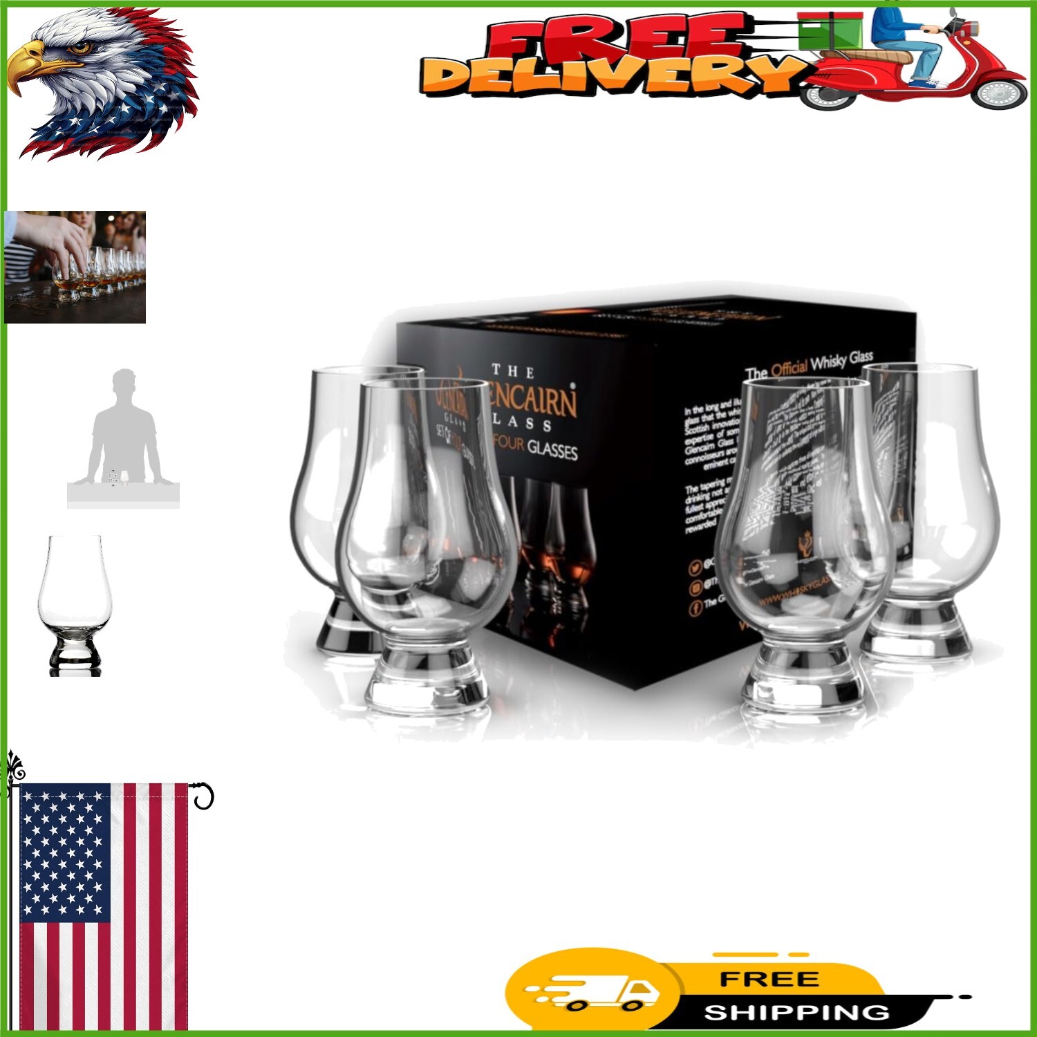 Signature Crystal Whisky Glass Set of 4 - Perfect Gift for Whisky Lovers-image