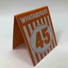 Individual WHATABURGER Restaurant Table Tent Numbers - Glossy 45