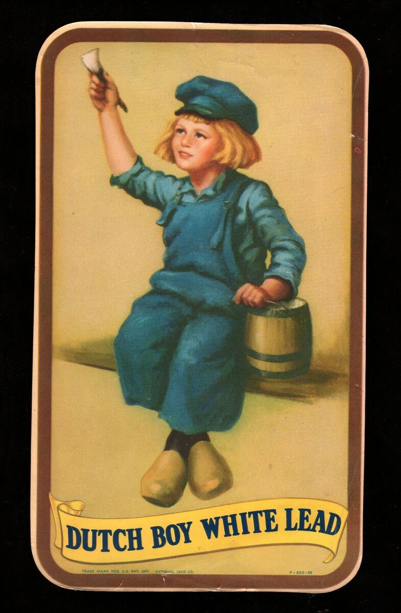 original 1939 DUTCH BOY White Lead **PAINT DECAL** 10 x 6 original 1939 DUTCH BOY White Lead **PAINT DECAL** 10 x 6