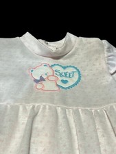 NWT Vtg. Cuddle Time Sleep  Play Pink Polka Dots Bear Heart Footed PJs Snap USA