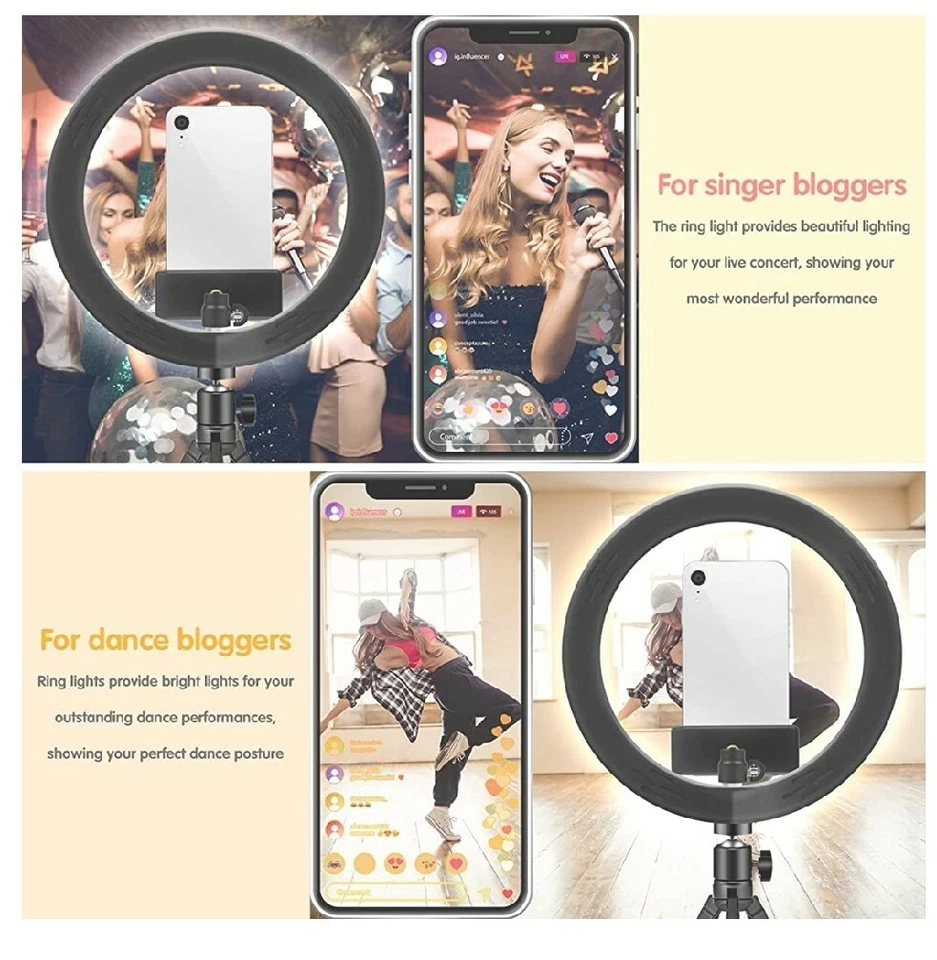 10" LED Ring Light, LED Dimmable Ring Light with Aluminum Tripod Stand & Phone.. - Image 4 of 4