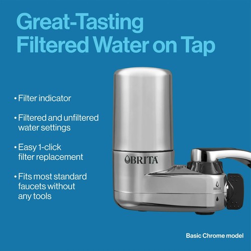 Brita Elite Rubinetto Acqua Sistema di Montaggio Filtrazione Rubinetti Standard, Cromo E15 - Foto 3 di 5
