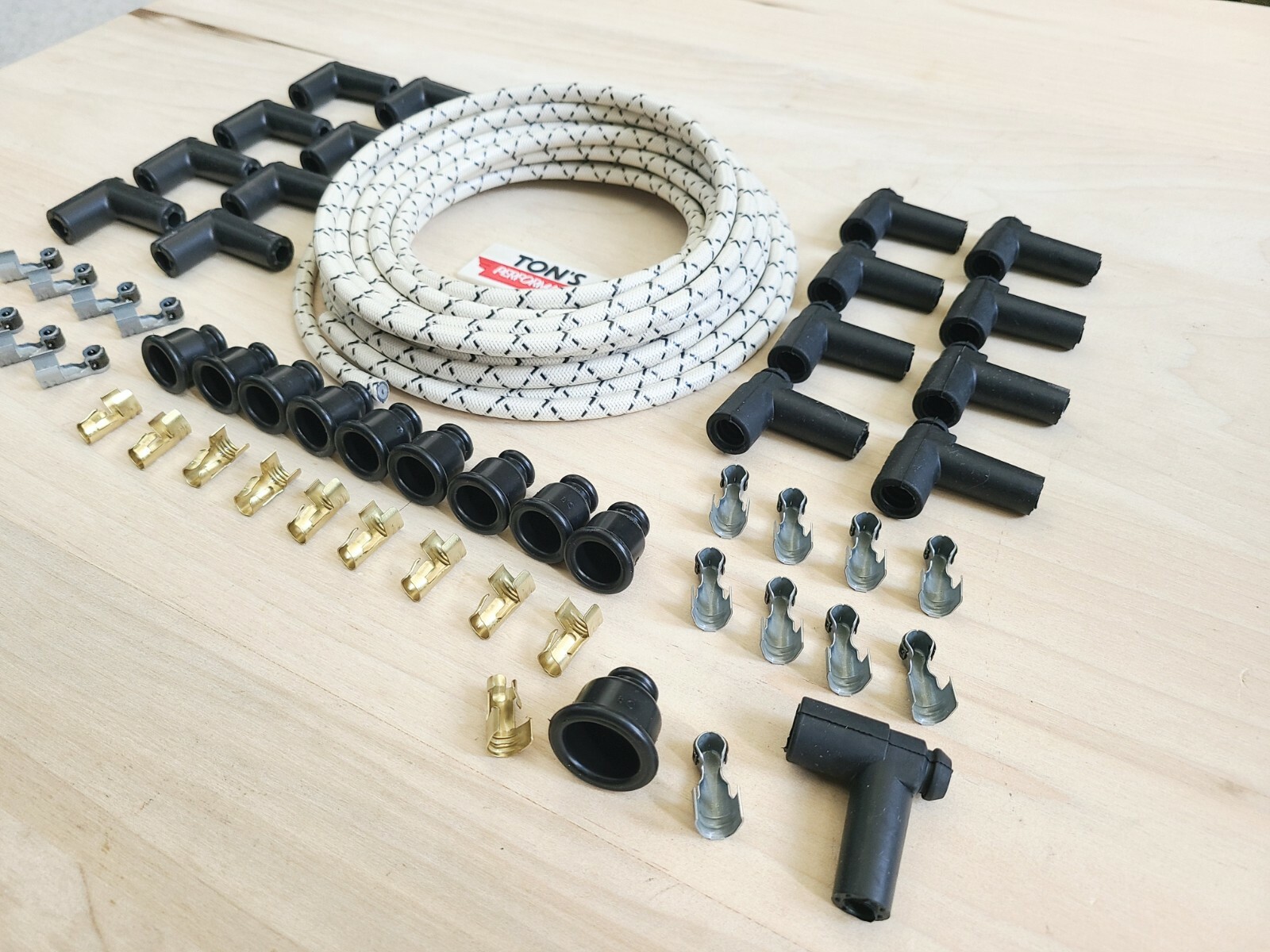 8mm Vintage Cloth Covered Spark Plug Wire Kit ELECTRONIC IGNITION