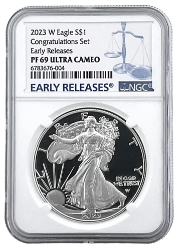 2023 W Congratulations Set Proof Silver Eagle NGC PF69 UC ER Blue Label