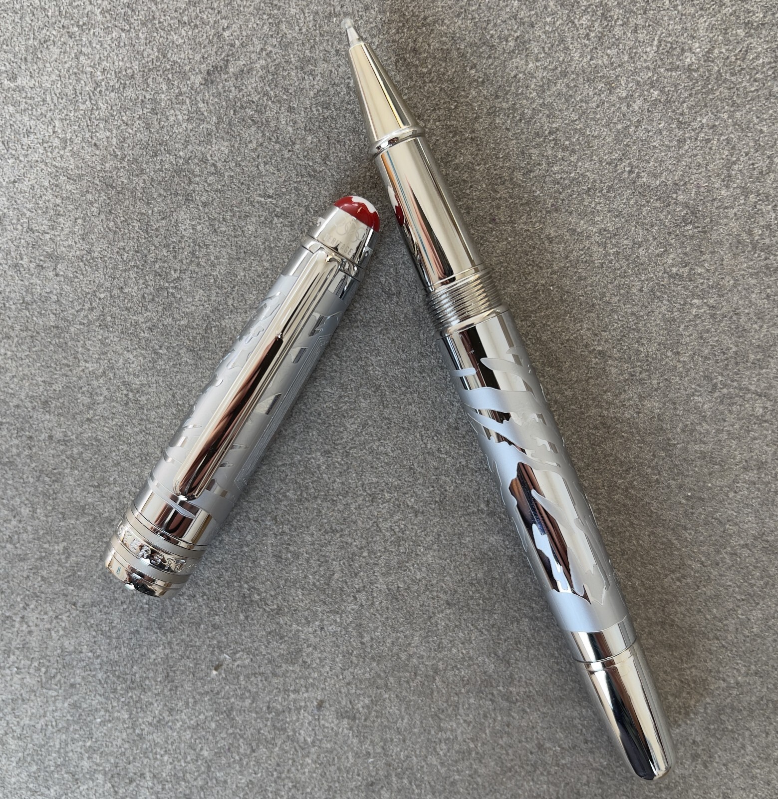 Deluxe Olympic Chamonix Metal Series Steel Color 0.7mm Rollerball Pen No Box