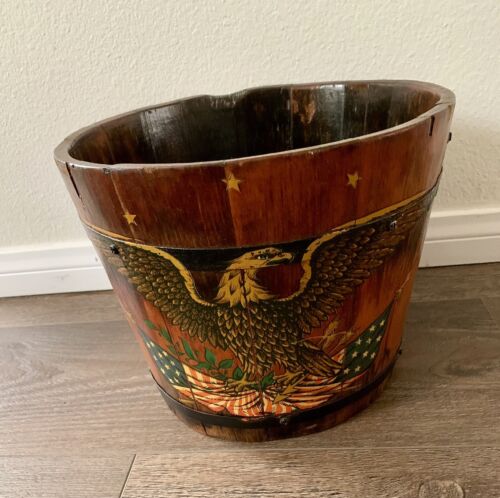 1971 Vintage Wooden Bucket With Hande - Picture 1 of 16