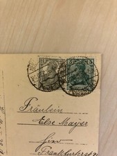 Historyczna pocztówka oryginalna przebiegła w 1916 roku ze znaczkami Germania